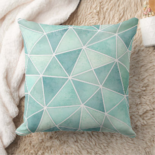 Cojín Decorativo Mosaico Geométrico Aqua Pálido - Polígono