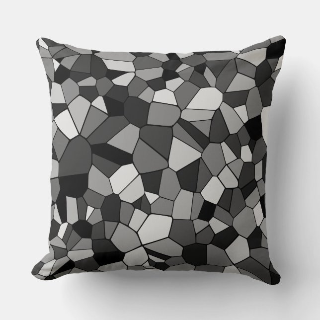 Cojín Decorativo Mosaico geométrico gris moderno (Anverso)