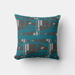 Cojín Decorativo Mosaico grande de turquesa gris mediterráneo