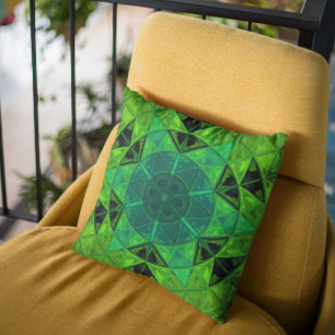 Cojín Decorativo Mosaico Kaleidoscope Flor verde