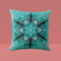 Mosaico Mandala Flor azul y blanco