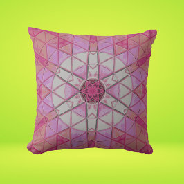 Cojín Decorativo Mosaico Mandala Flor rosa y blanco