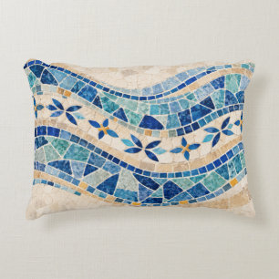 Cojín Decorativo Mosaico Mediterráneo Azul