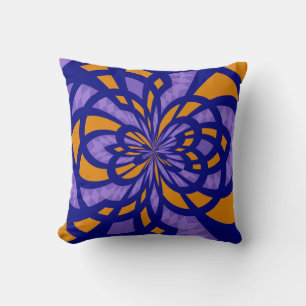 Cojín Decorativo Mosaico morado y amarillo abstracto arte