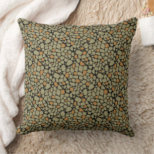 Cojín Decorativo Mosaico oliva marrón verde baldosa camuflaje abstr
