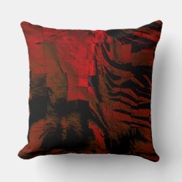 Cojín Decorativo Mosaico rojo oscuro con raso tallado y satinado