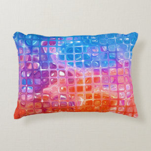 Cojín Decorativo Mosaico vibrante: fondo abstracto multicolor