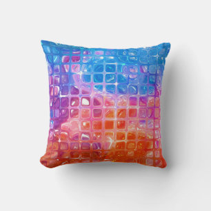 Cojín Decorativo Mosaico vibrante: fondo abstracto multicolor