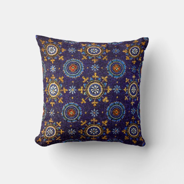 COJÍN DECORATIVO MOSAICOS DE RAVENNA BYZANTINE, ESTRELLAS, ESTAR AZ (Anverso)