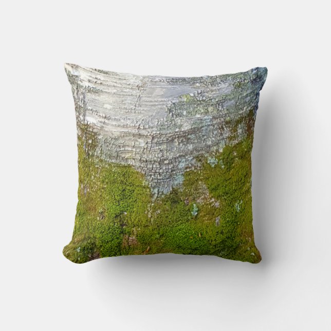 Cojín Decorativo Moss Birch Tree Bark Rustic Country Photo (Anverso)