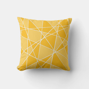 Cojín Decorativo Mostaza moderna y geométrica amarillo claro