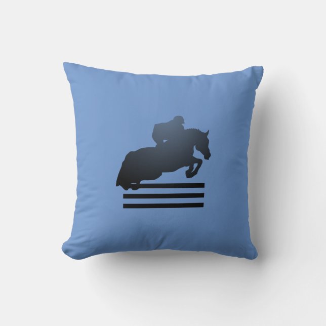 Cojín Decorativo Mostrar saltador limpiando un obstáculo. (Anverso)