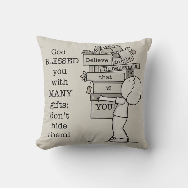 Cojín Decorativo Mostrar tus regalos (Anverso)