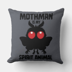 Cojín Decorativo Mothman Es Mi Animal Espiritual Silueta