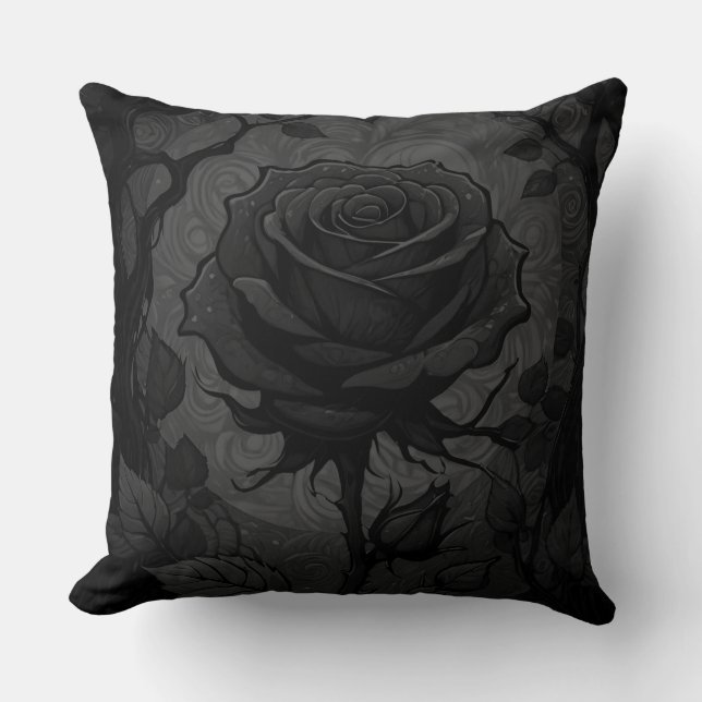 Cojín Decorativo Motif 3 Rosas negros (Anverso)