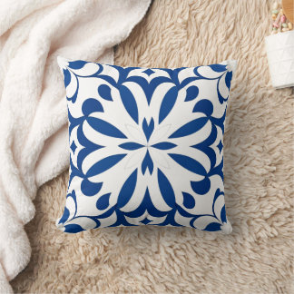 Cojín Decorativo Motif bleu sur fond blanc