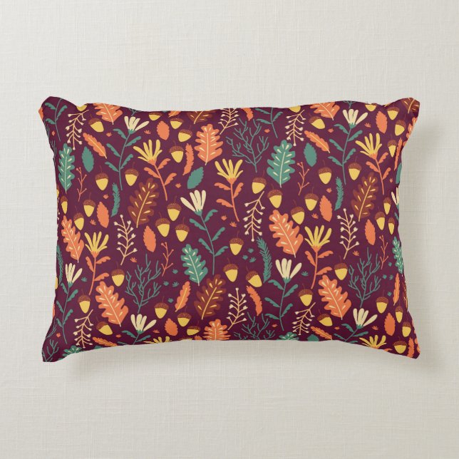 Cojín Decorativo Motif de cosecha de Naranja rojo de otoño (Anverso)