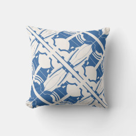 Cojín Decorativo Motif de mosaico mediterráneo con inclinación azul