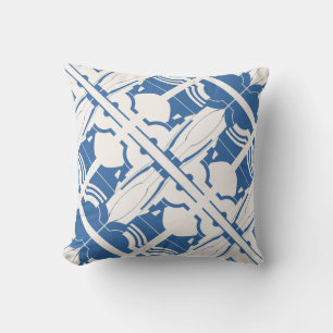 Cojín Decorativo Motif de mosaico mediterráneo con inclinación azul