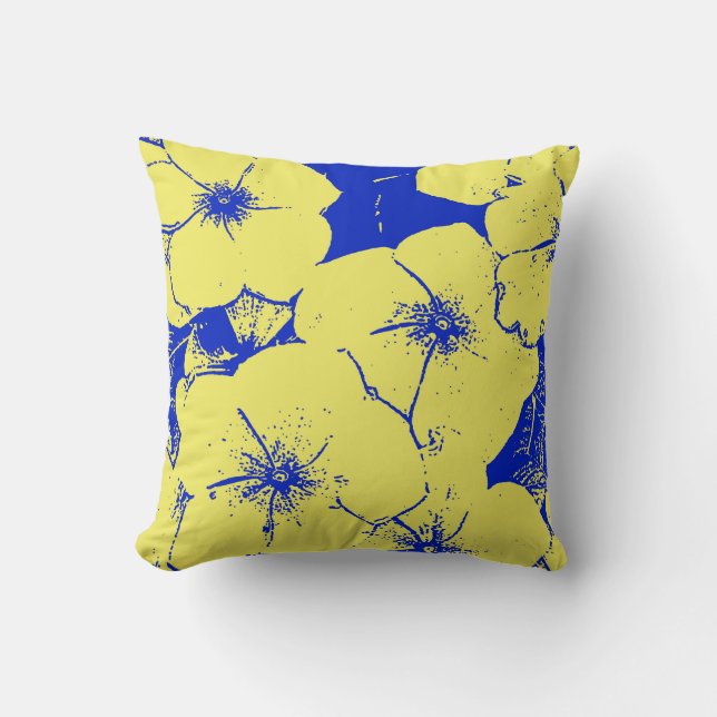 Cojín Decorativo Motif Floral Sunny Yellow Blue (Anverso)