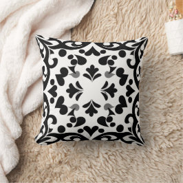 Cojín Decorativo motif noir sur fond blanc