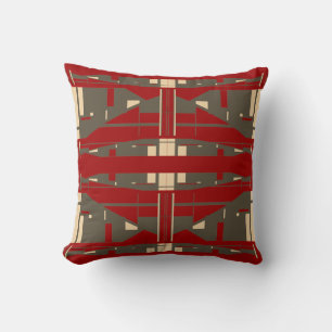 Cojín Decorativo Motif simétrico rojo beige marrón