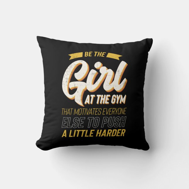 Cojín Decorativo Motivación de entrenamiento de gimnasia (Anverso)