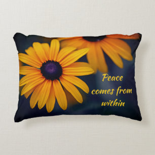 Cojín Decorativo Motivación de la flor de la Susan Garden amarilla
