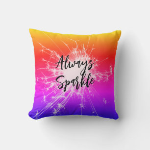 Cojín Decorativo Motivación siempre a destello - Naranja púrpura ro