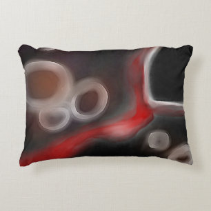 Cojín Decorativo Motivo Arterial: Resumen Negro, Blanco y Rojo