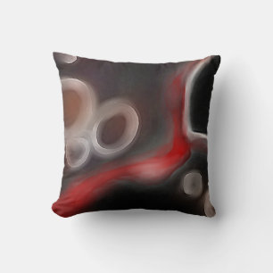 Cojín Decorativo Motivo Arterial: Resumen Negro, Blanco y Rojo