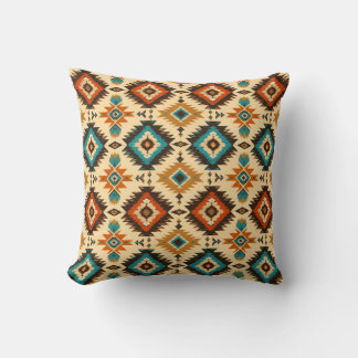 Cojín Decorativo Motivo Azteca de estilo nativo americano vintage