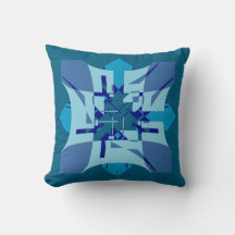 Motivo de Arte de Flor Abstracta con Tonos Azules 