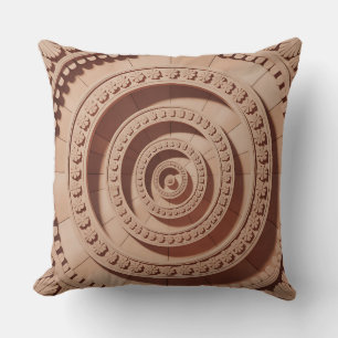Cojín Decorativo Motivo de batik en espiral de relieve de Candi en