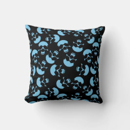 Cojín Decorativo Motivo de repetición azul y negro | Patrón de crán