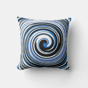 Cojín Decorativo Motivo giratorio negro y azul