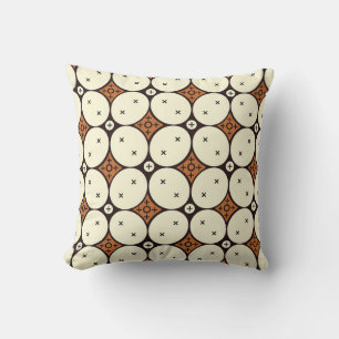 Cojín Decorativo Motivo simplificado de Kawung, patrón de batik jav