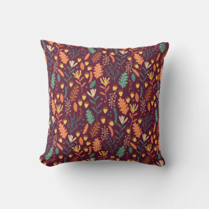 Cojín Decorativo Motivo Vintage Rojo-Naranja de Otoño
