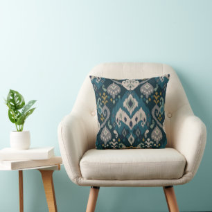 Cojín Decorativo Motivos africano boho estampado floral ikat