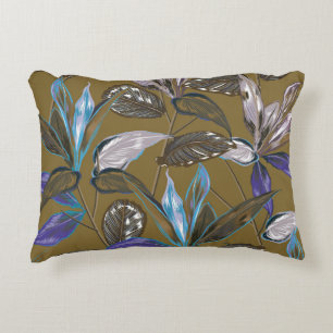 Cojín Decorativo Motivos botánicos del bosque tropical retro disper