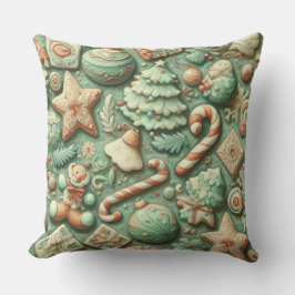 Cojín Decorativo Motivos de color de agua para Navidades verdes vac