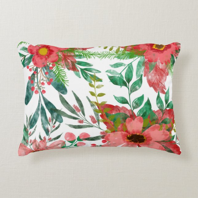 Cojín Decorativo Motivos florales para la temporada de Navidades (Anverso)