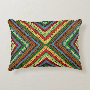 Cojín Decorativo Motivos geométricos y símbolos africanos de color