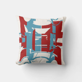 Cojín Decorativo Moto cóncavo de formas geométricas azul brillante