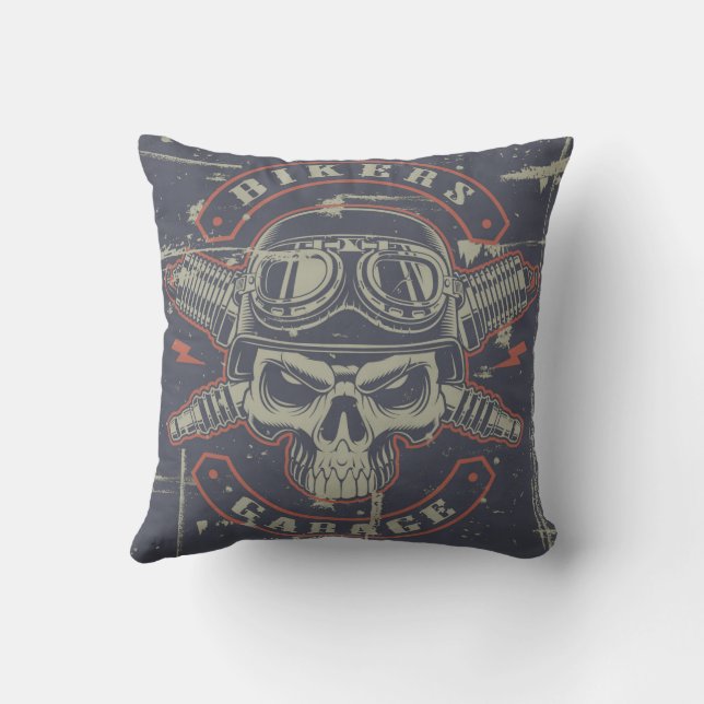 Cojín Decorativo Moto retro grunge (Reverso)