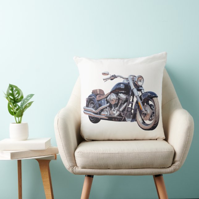 Cojín Decorativo Motocicleta acuarela (Silla)