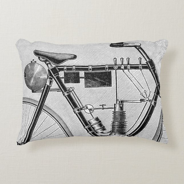 Cojín Decorativo Motocicleta de Petrolette Omega, 1895 (Anverso)