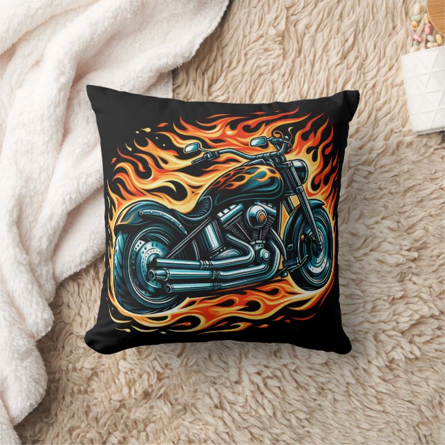 Cojín Decorativo Motocicleta encarnizada en el cielo nocturno (Manta)