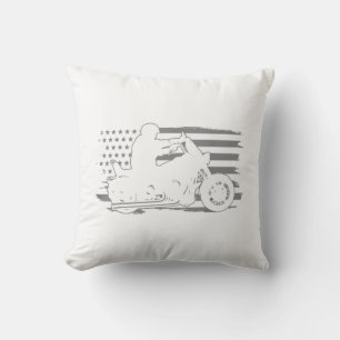 Cojín Decorativo Motocicleta patriótica bandera estadounidense vint