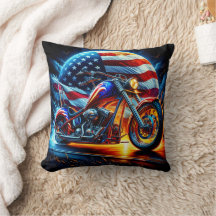 Motocicleta personalizado en un contexto patriótic